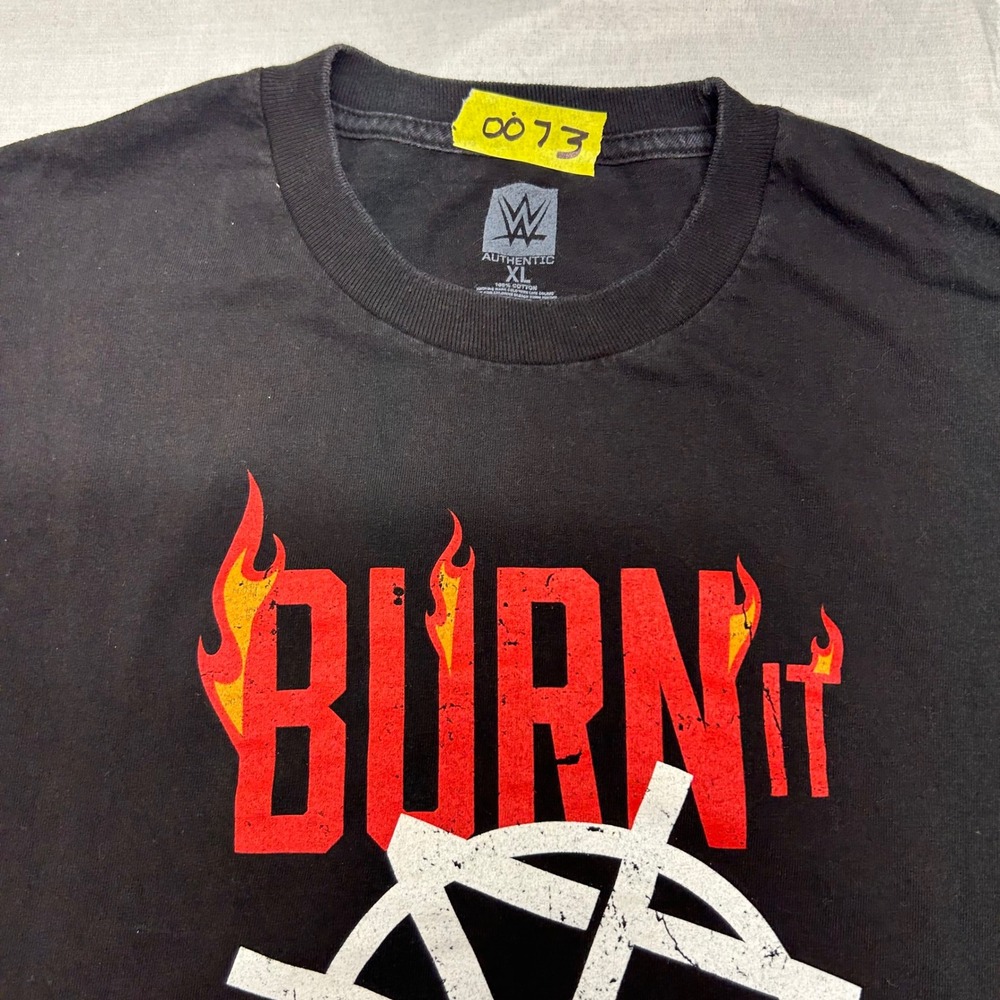 WWE Seth Rollins Burn It Down Black Graphic T-Shirt Mens XL Wrestling Tee - Picture 8 of 8